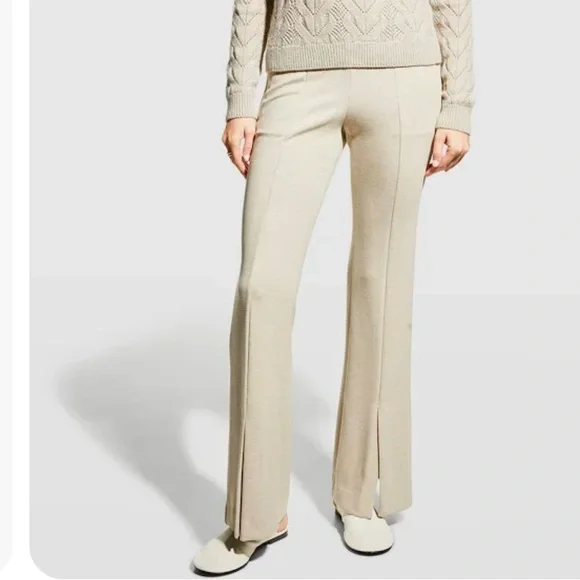 Theory Cream Boot-Cut Knit Pants - Picture 2 of 12